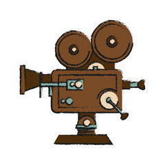 Retro video camera of device gadget and vintage theme Isolated design Vector illustration