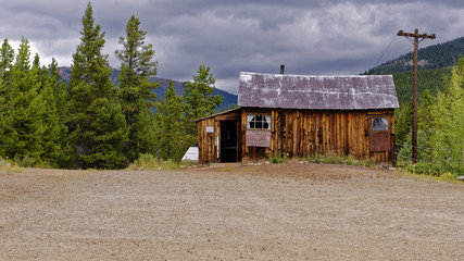Supply shack at the Matchless Mine site in Leadville, Colorado, U.S.A., the last home of Baby Doe Tabor, the widow of the 19th Century former silver magnate, Horace Tabor