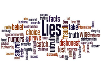 Lies, word cloud concept 3