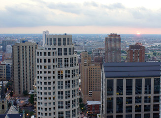 Fototapeta na wymiar Chicago Skyline at Sunset