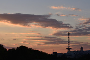 Der Berliner Funkturm, Sonnenuntergang