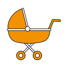 Stroller of baby object and child theme Isolated design Vector illustration