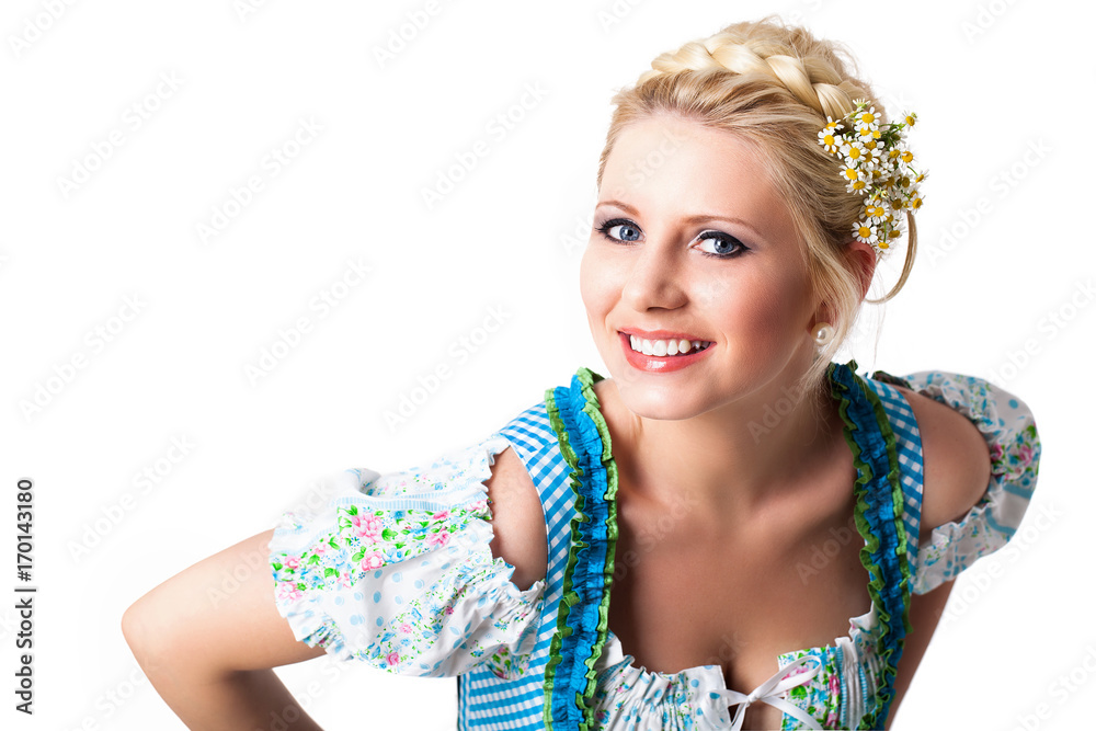 Wall mural junge blonde Frau im Dirndl 