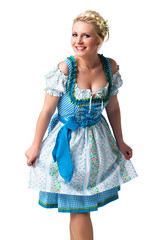 junge blonde Frau im Dirndl 