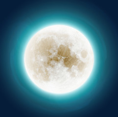 Naklejka premium Vollmond leuchtend, realistisch