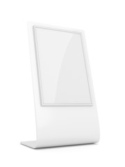 Outdoor Advertising Stand Banner Display - mockup template isolated on white. 3D rendering