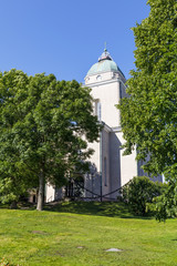 Fototapeta na wymiar Church tower in Suomenlinna island in Helsinki