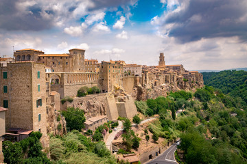 Obraz premium Pitigliano, a town built on a tuff rock, is one of the most beautiful villages in Italy.