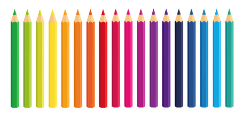 Vector collection crayons colored pencil loosely arranged