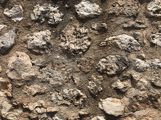 Close up of an old rocky wall. Suitable to be used like a background.
