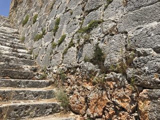The ancient Kastro, a Venetian castle, in Cephalonia or Kefalonia in Greece