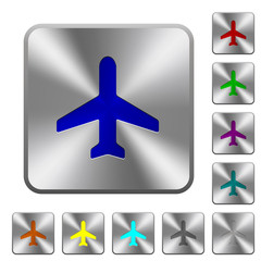 Obraz premium Airplane rounded square steel buttons