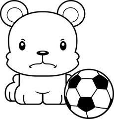 Cartoon Angry Soccer Player Bear