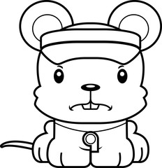 Cartoon Angry Lifeguard Mouse
