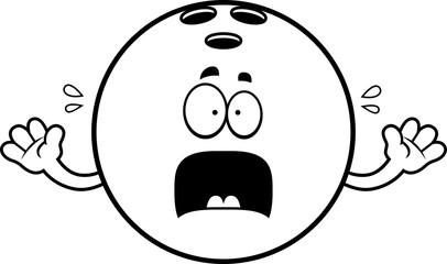 Scared Cartoon Bowling Ball