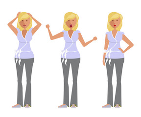 Obraz premium Set of woman expression. 