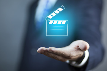 man hand movie clapper slapstick