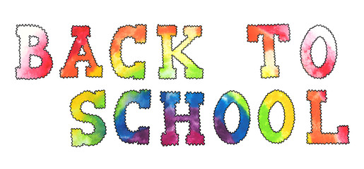 Watercolor Rainbow Back To School Isolated Typeface