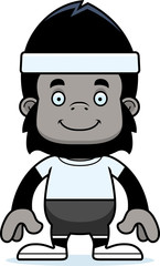 Obraz premium Cartoon Smiling Fitness Gorilla