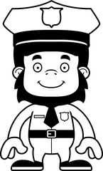 Cartoon Smiling Police Officer Gorilla