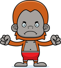 Cartoon Angry Orangutan Swimsuit