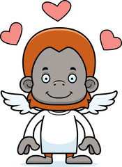 Cartoon Smiling Cupid Orangutan