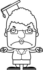 Cartoon Angry Teacher Woman