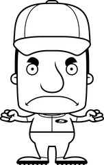 Cartoon Angry Baseball Player Man