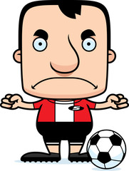 Fototapeta premium Cartoon Angry Soccer Player Man