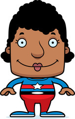Cartoon Smiling Superhero Woman