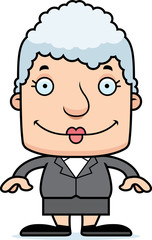 Cartoon Smiling Businessperson Woman
