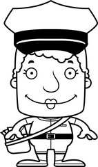 Cartoon Smiling Mail Carrier Woman