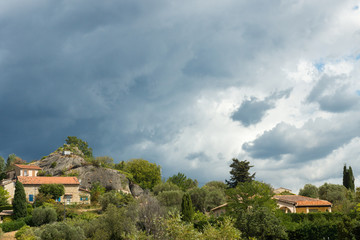The picturesque view on the houses of Fayence village in Cote d&rsquo;Azur, Provence, France