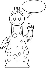 Cartoon Giraffe Thinking
