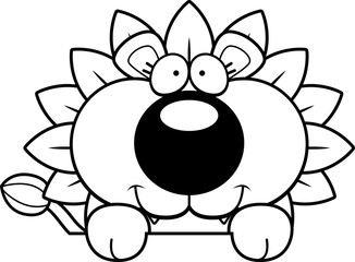 Cartoon Dandelion Lion Peeking