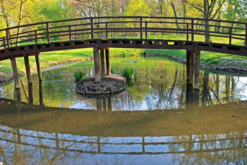 Wooden bridge in the park