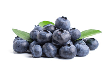 Blueberries with leaves