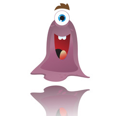 Cartoon Cheerful Snail Monster