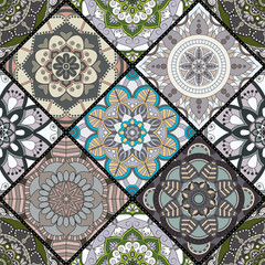 Seamless pattern. Vintage decorative elements. Hand drawn background. Islam, Arabic, Indian, ottoman motifs. Perfect for printing on fabric or paper.