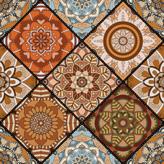 Seamless pattern. Vintage decorative elements. Hand drawn background. Islam, Arabic, Indian, ottoman motifs. Perfect for printing on fabric or paper.