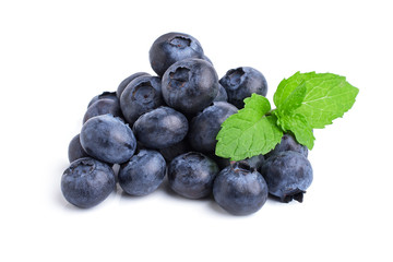 Blueberries with leaves