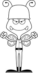Cartoon Angry Soldier Butterfly