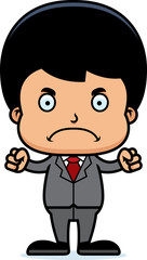 Cartoon Angry Businessperson Boy