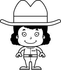 Cartoon Smiling Cowboy Girl