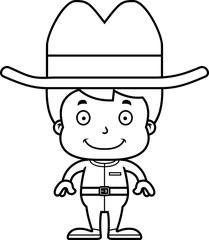 Cartoon Smiling Cowboy Boy
