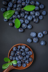 blueberries on black