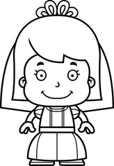 Cartoon Smiling Bride Girl
