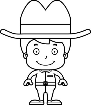 Cartoon Smiling Cowboy Boy