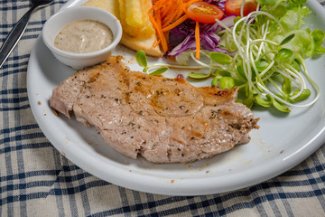 steak on wood