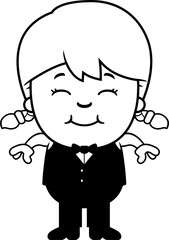 Smiling Cartoon Little Waiter